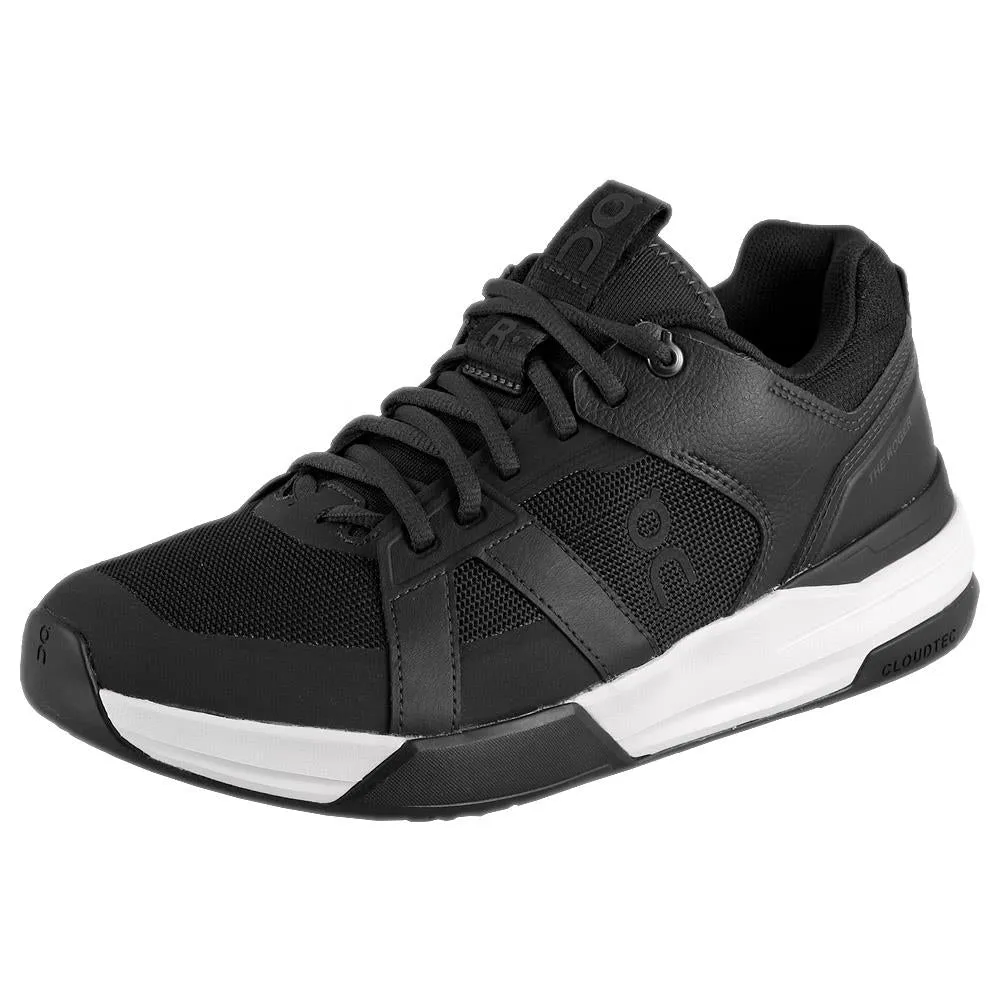 On Men's THE ROGER Clubhouse Pro - Black/White Flex support Impact Resistant Plate