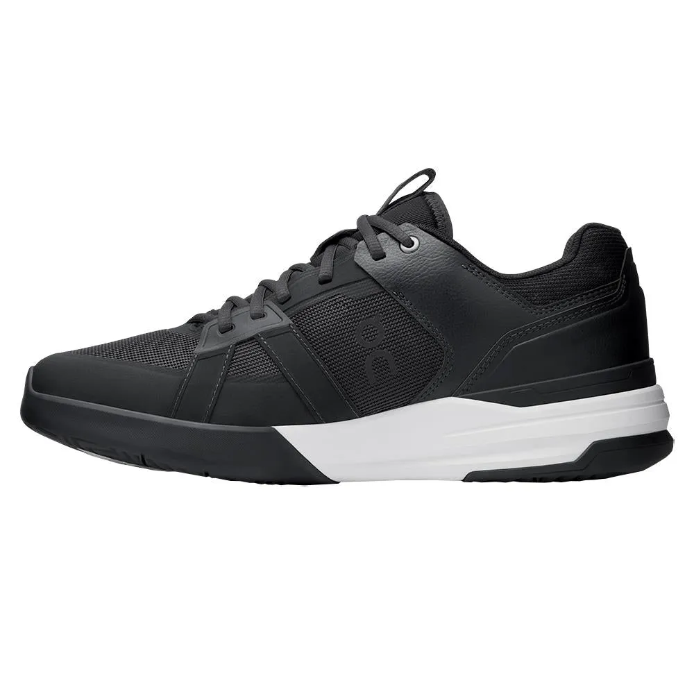 On Men's THE ROGER Clubhouse Pro - Black/White Single Piece Upper Technology Torsional Stability System
