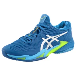 Impact Diffusion Layer Grippy Outsole Asics Men's Court FF 3 Novak - Tuna Blue/White