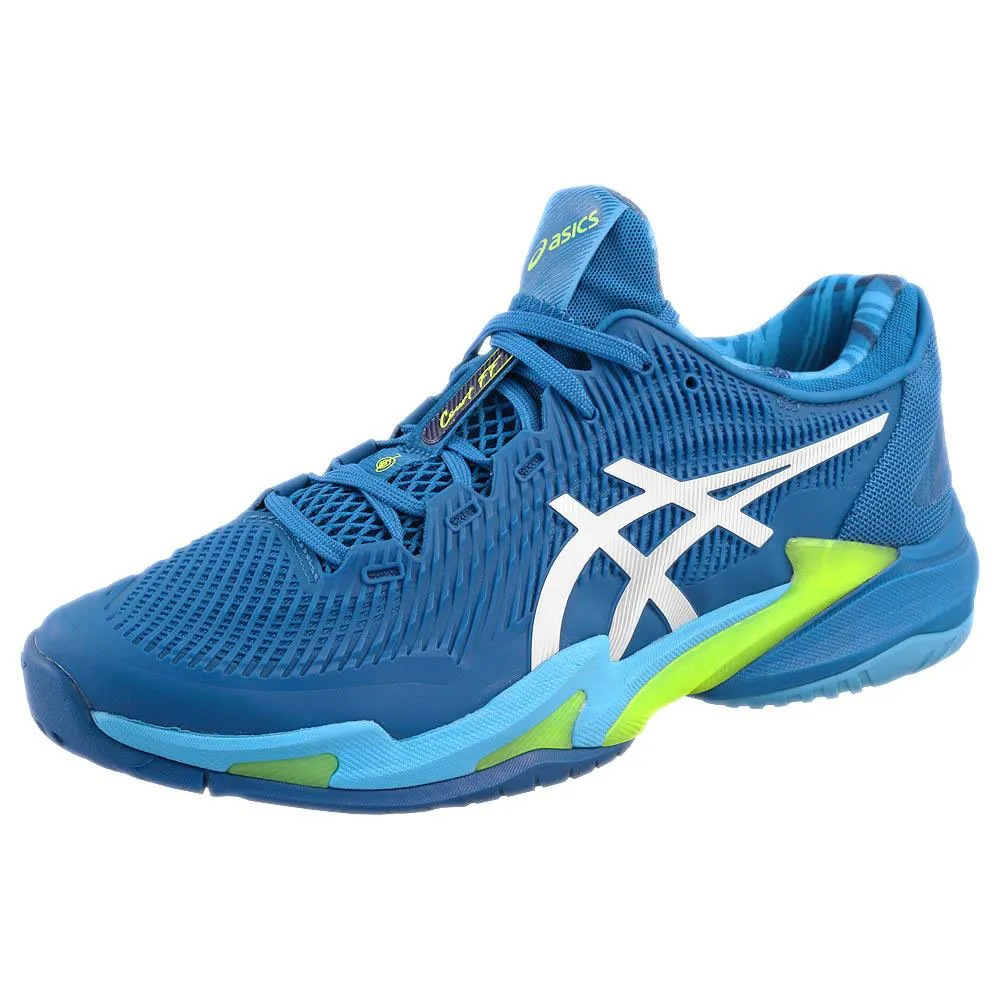 Dry Lining Multi Directional Flexibility Asics Men's Court FF 3 Novak - Tuna Blue/White