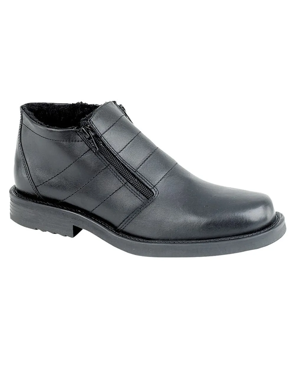 Roamers Mens Twin Zip Thermal Lined Boots Block Walk Lace Up Tension Control