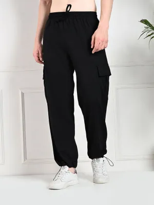 All-Weather Cargo Jogger with Pockets - Black Breathable Material Wide fit