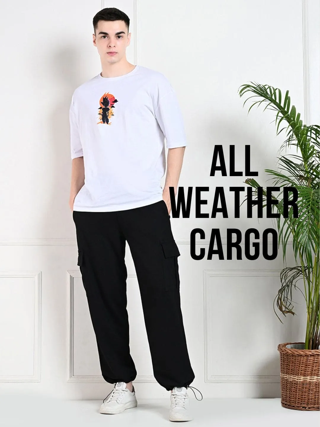 MultiPocket All-Weather Cargo Jogger with Pockets - Black