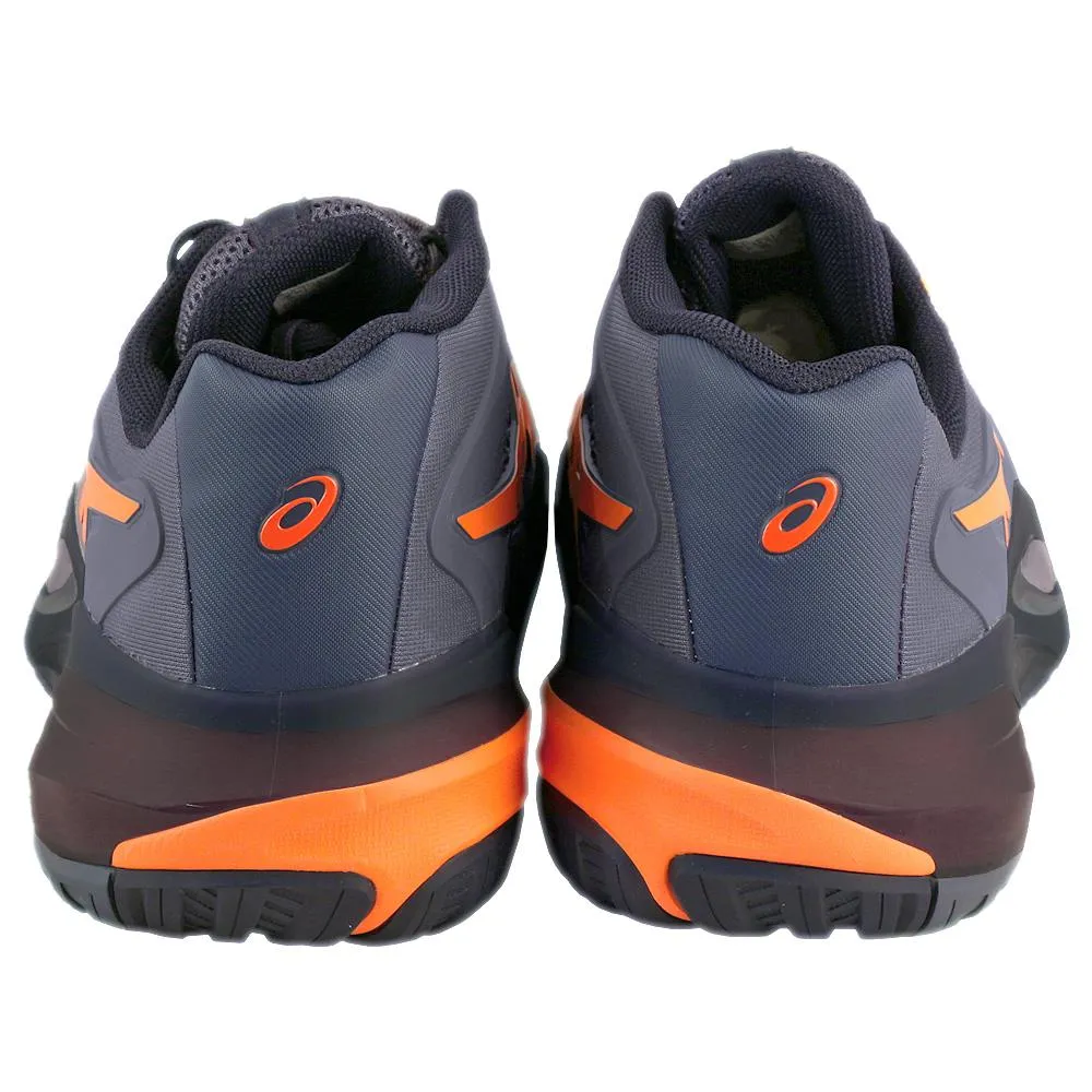 Asics Men's Gel-Resolution X - 2E Width - Greyish Purple/Nova Orange Breathable Tongue Design Cushioned Midsole Design