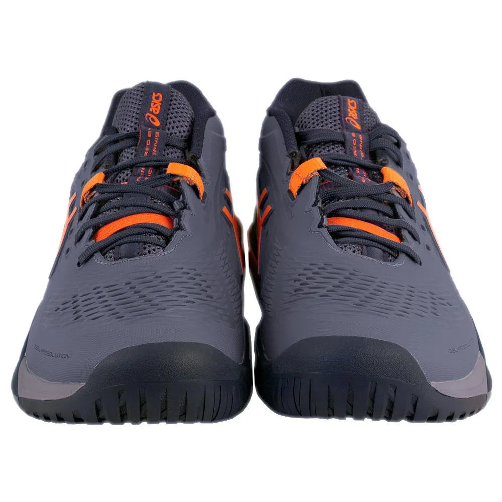 Anti Fatigue Technology Asics Men's Gel-Resolution X - 2E Width - Greyish Purple/Nova Orange