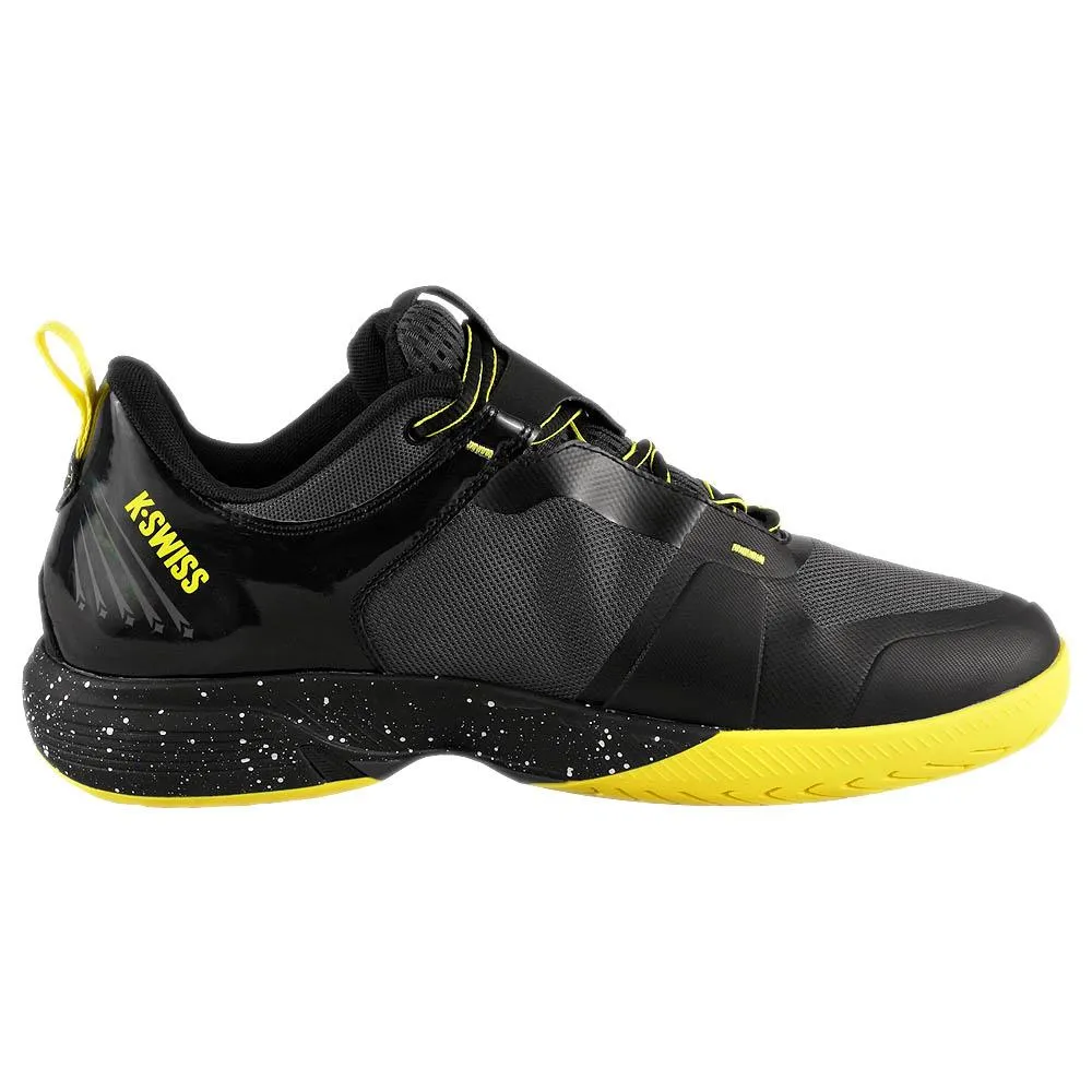 K-Swiss Men's Ultrashot Team - Black/Tennis Yellow Balanced Style Multi Directional Grip Sole