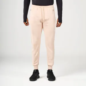 Performance Joggers - Light Beige Side zipper