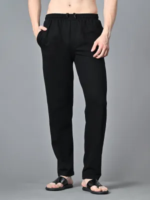 Comfort Focused Essential Regular Fit Cotton Track Pant - Black
