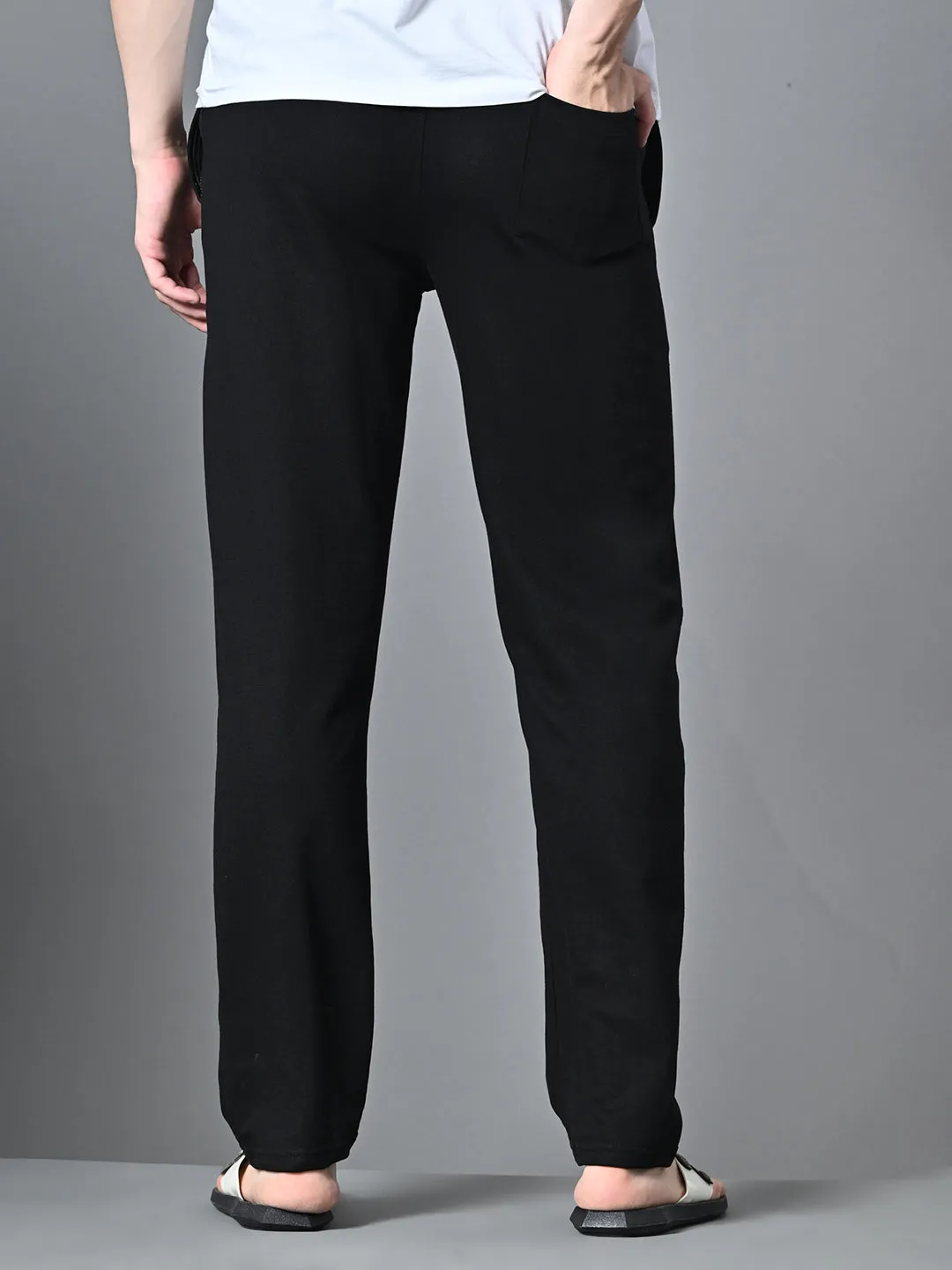 Essential Regular Fit Cotton Track Pant - Black Easy Fit Thermal regulation