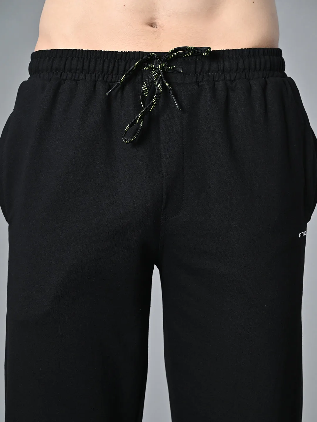 Essential Regular Fit Cotton Track Pant - Black quick dry