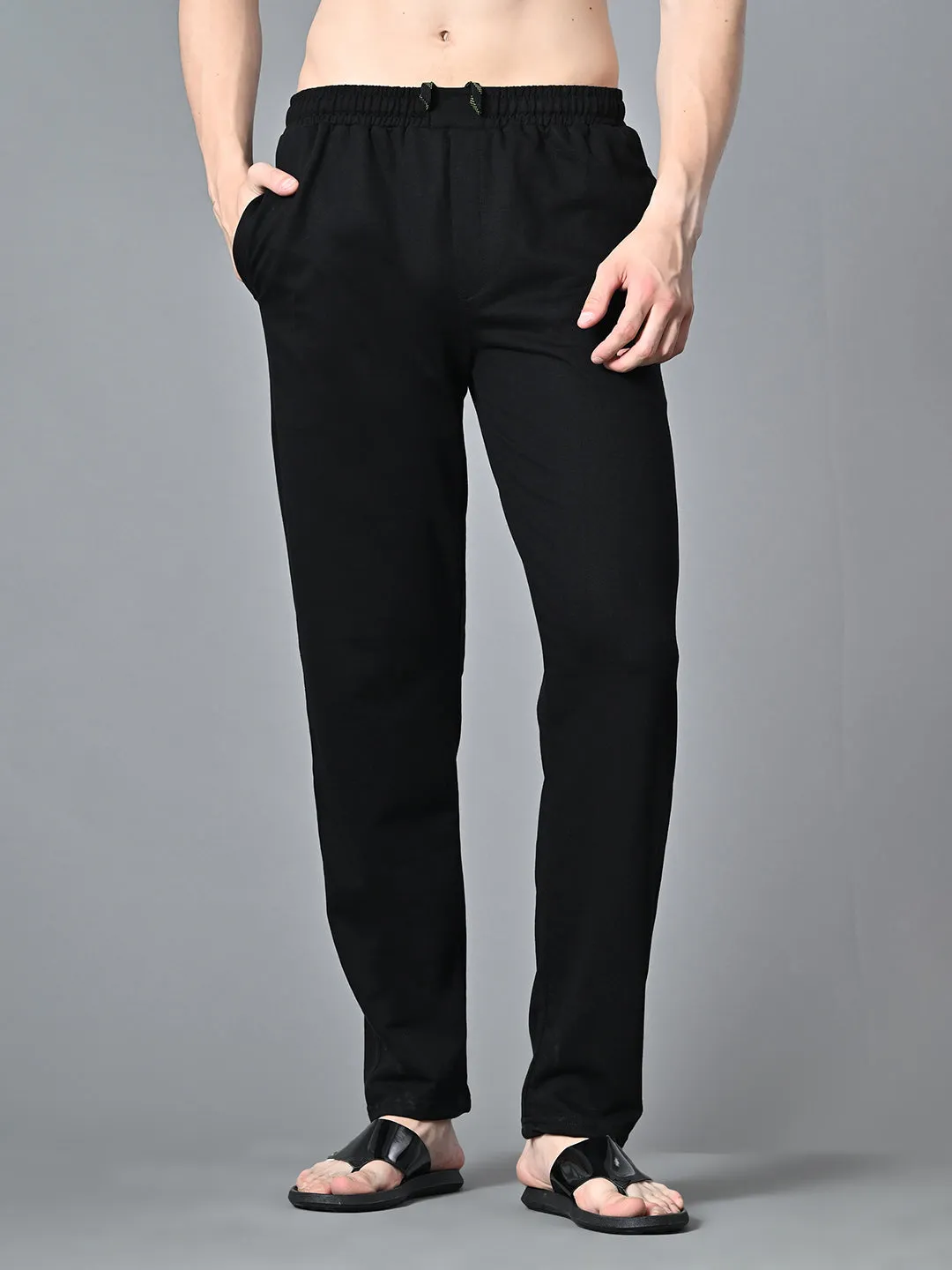 Comfort Focused Essential Regular Fit Cotton Track Pant - Black