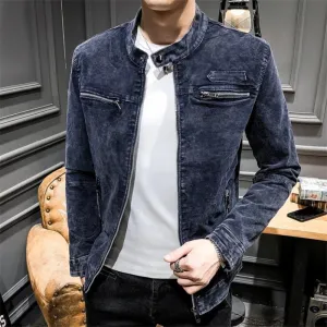 Sporty Look West Louis? Solid Retro Style Denim Jacket