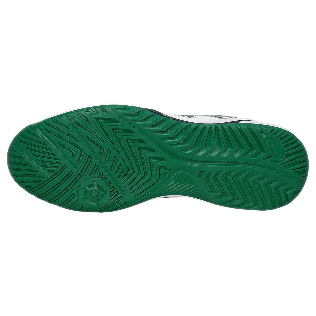 Asics Men's Gel-Dedicate 8 - 2E Width - White/Midnight Flexible Roll Up Design Perforated Vamp