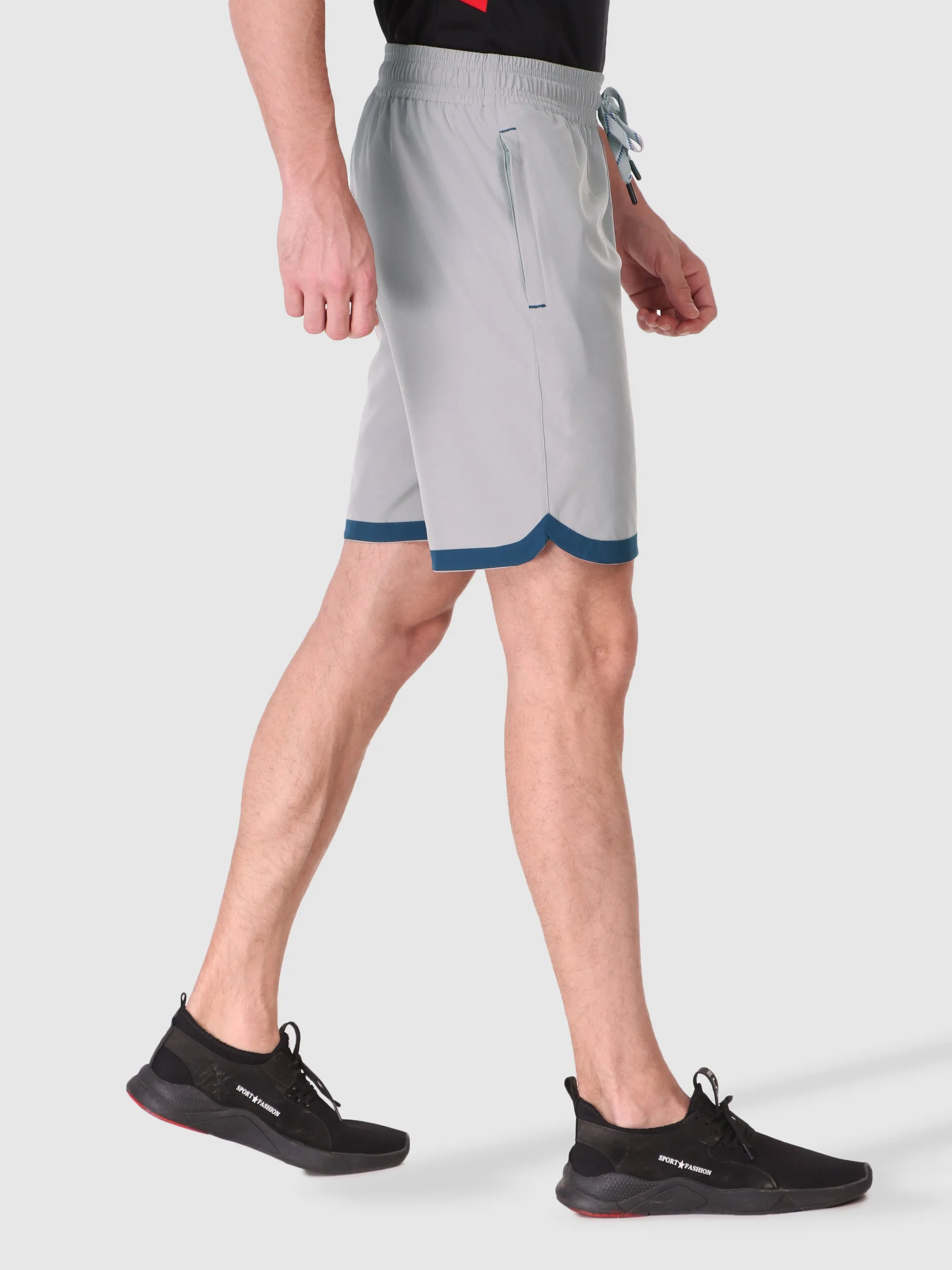 water sports gear Non Binding Leg Openings Men's Securely Pocketed Active Shorts - Light Grey