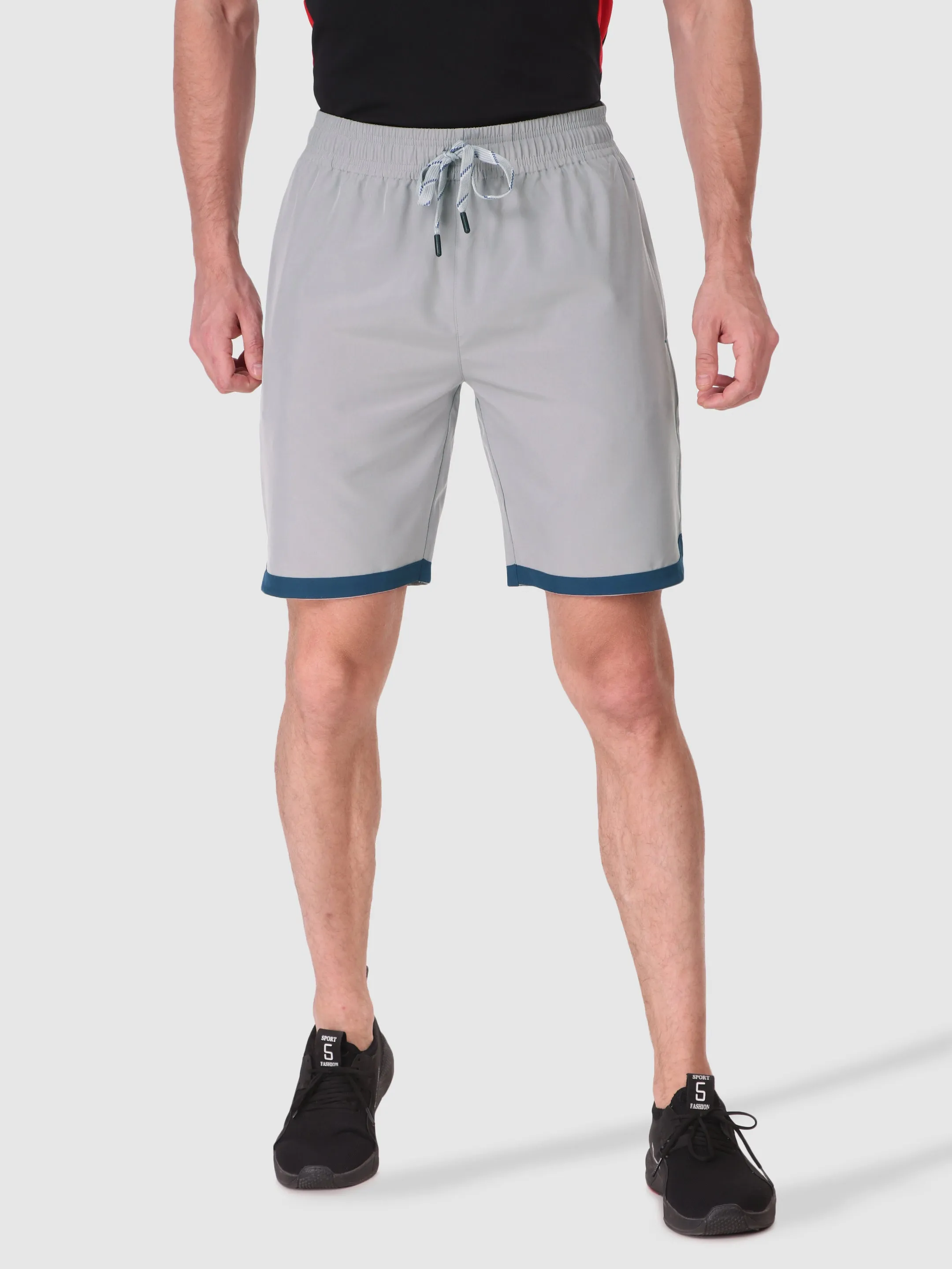 light texture Soft Fabric Men's Securely Pocketed Active Shorts - Light Grey