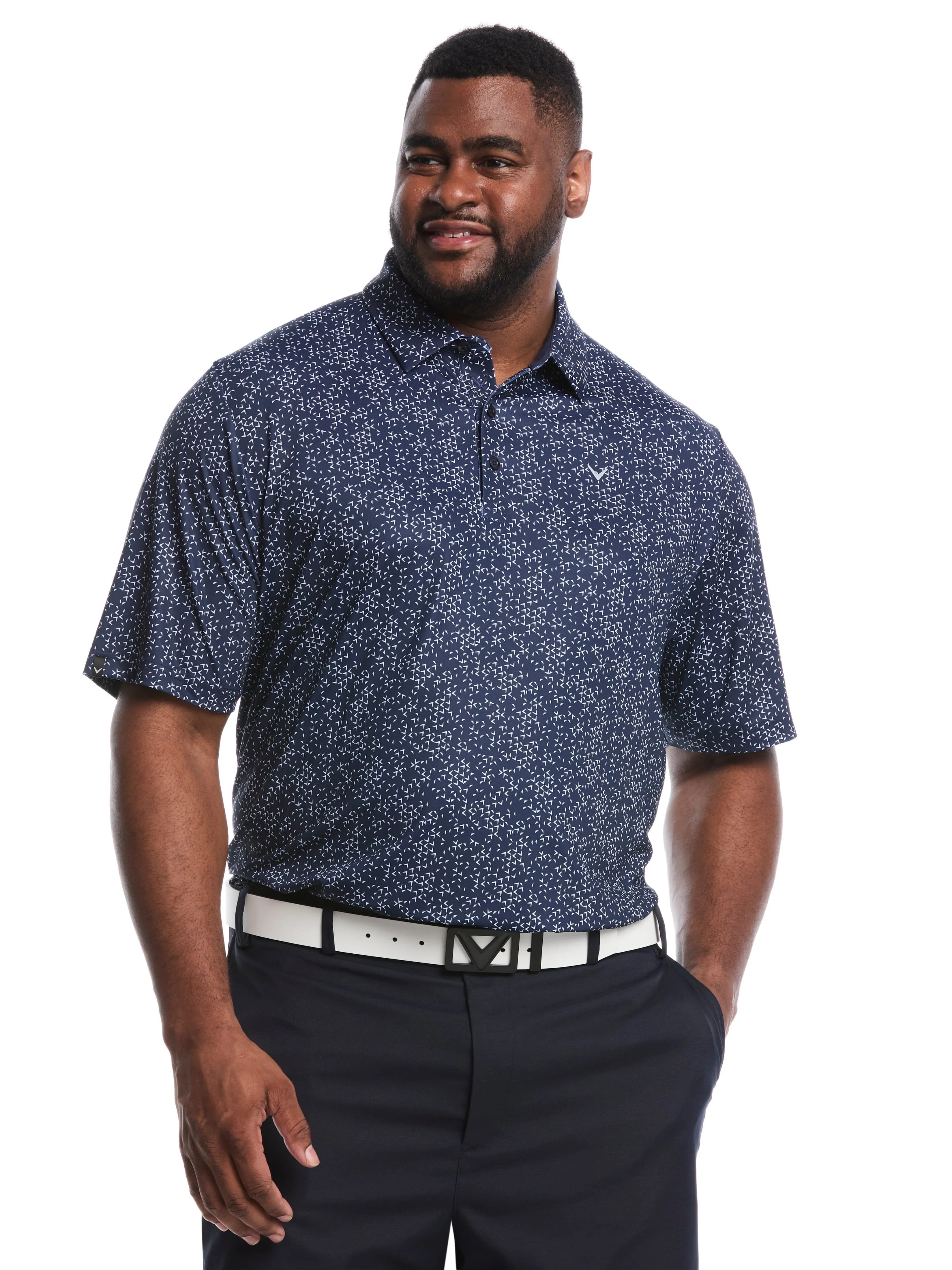 Effortless Fashion Big & Tall Chevron Print Golf Polo