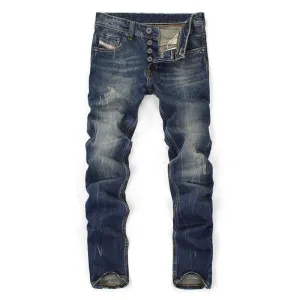 West Louis? Dark Blue Color Printed Jeans Wardrobe Classic elastic waistband