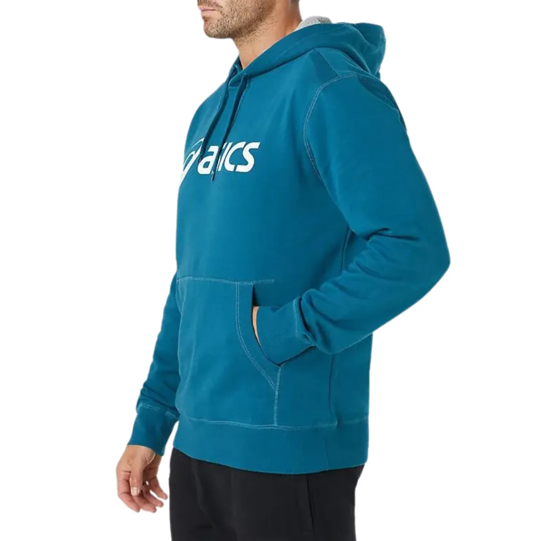 Asics Mens Fleece Hoodie - Ink Teal Cozy Street Style Modern Fit