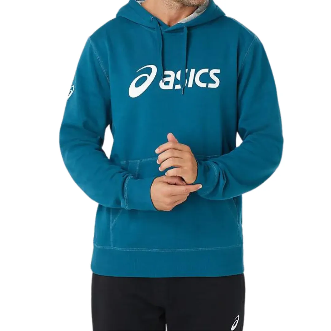 Smart Design Chambray Asics Mens Fleece Hoodie - Ink Teal