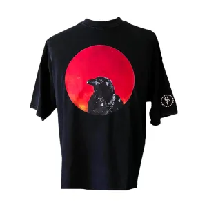 Blood Moon Crow T-Shirt Fresh Look OversizedSilhouette