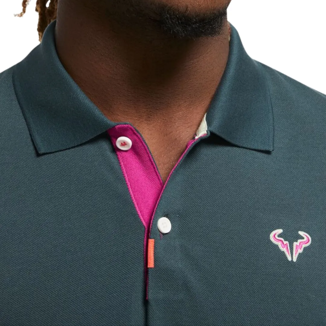 DoubleLayered Hem Binding Elegant Comfort Nike Polo Rafa Men Slim-Fit Polo - Deep Jungle/Fireberry/Fireberry