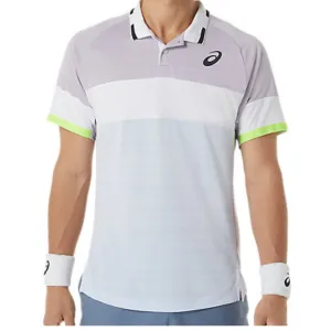 Street Fashion Logo Detail Asics Match Polo Men Shirt - Dusk Violet/Soft Sky