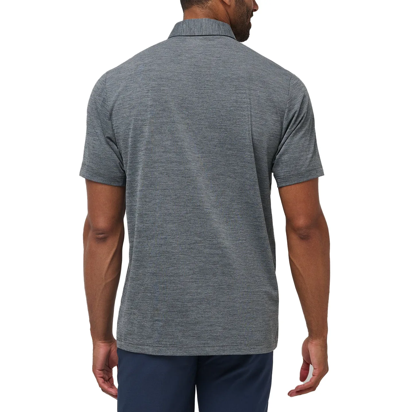 Stylish Collar Travis Mathew Heater Pro Golf Shirt - Heather Grey
