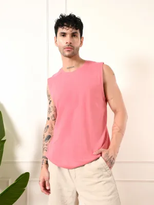 Comfortable Wear New Day Easy-Wear Solid Peach Cotton Sando