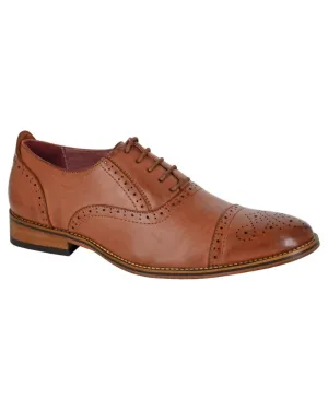 Comfort Enhancement Goor Mens Capped Lace Oxford Brogue Shoes