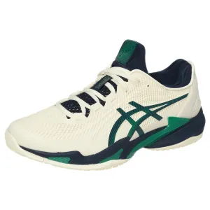 Asics Men's Court FF 3 - Cream/Jasper Green Torsion System Perforated Eyelet Design