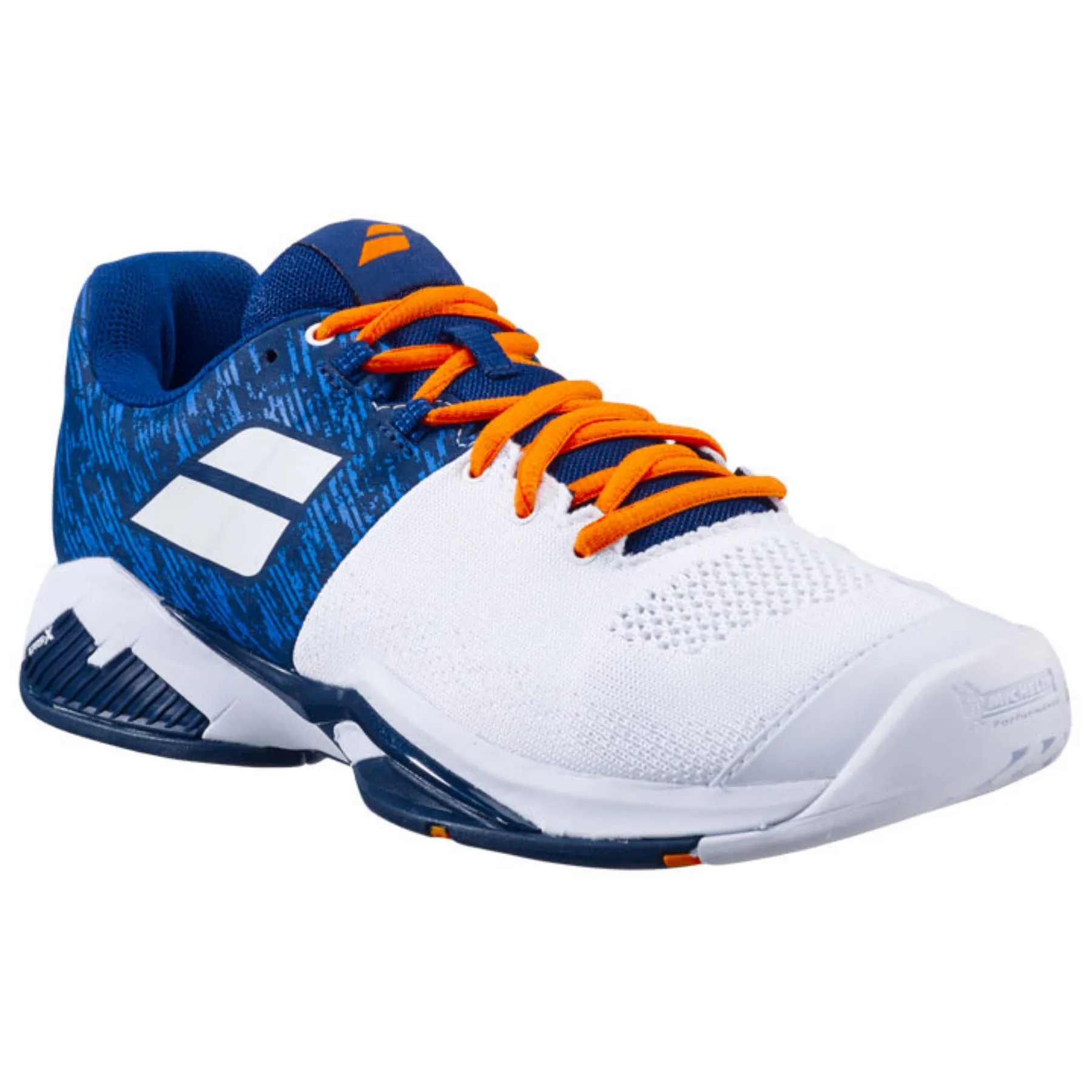 Babolat Propulse Blast All Court Men's Tennis Shoes - White/Dark Blue Performance Mesh