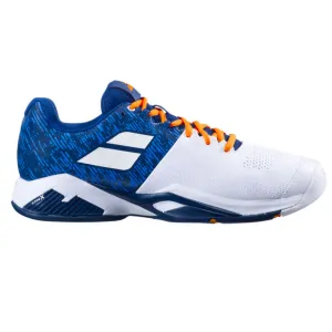 Babolat Propulse Blast All Court Men's Tennis Shoes - White/Dark Blue young adults Compact Fit