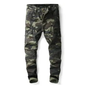 Festival Outfit Comfy Fashion Fit Design West Louis? Camo Multi-Pocket Casual Jeans