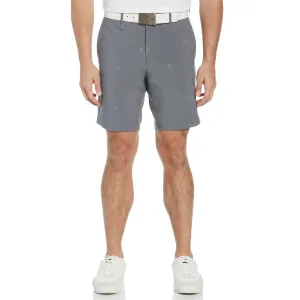 Snowboarding Gear Original Penguin Mens Allover Embroidered Pete 9" Golf Short - QUIET SHADE Essential Wear