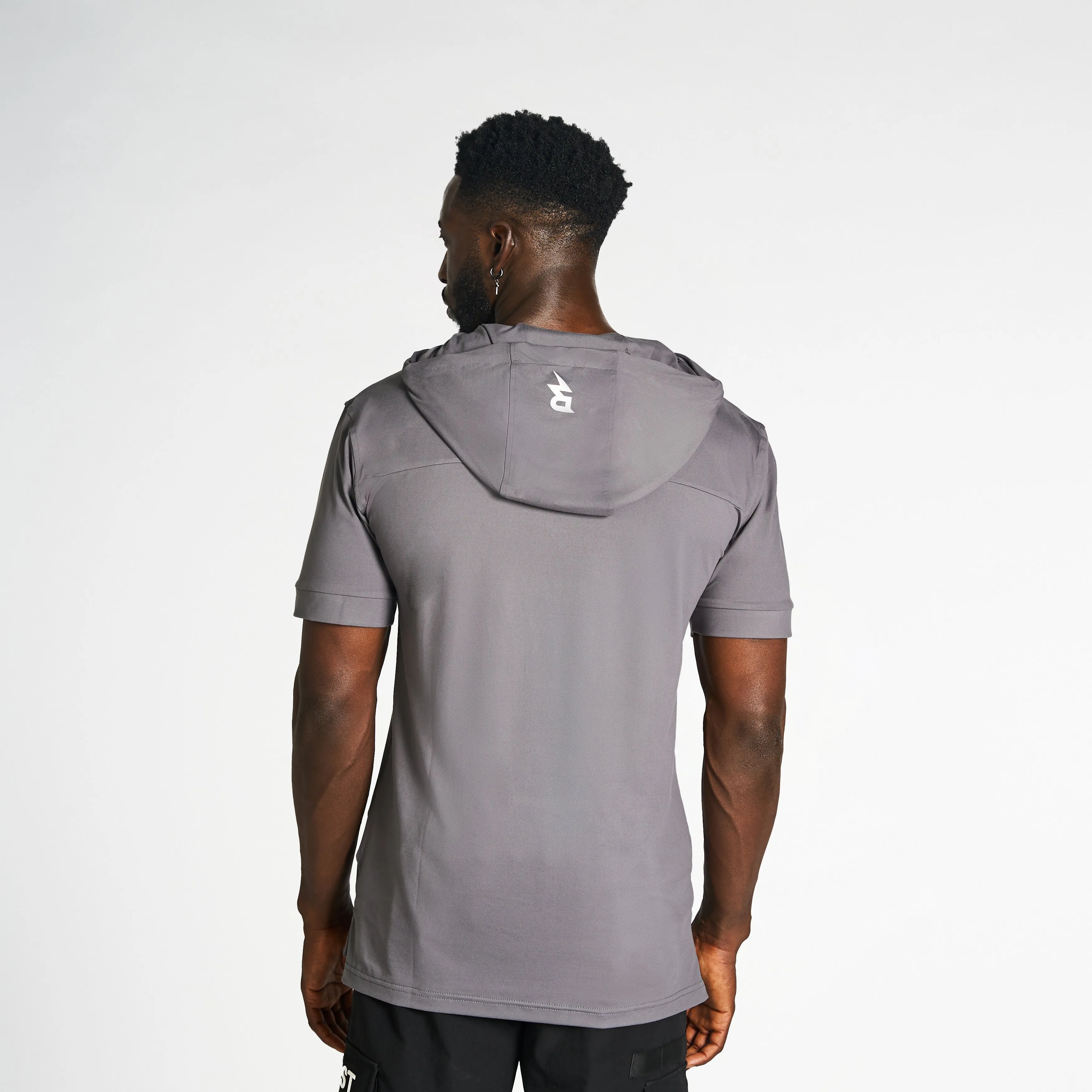 neon colors Essential Bold Lightweight Short Sleeve Hoodie - Grey