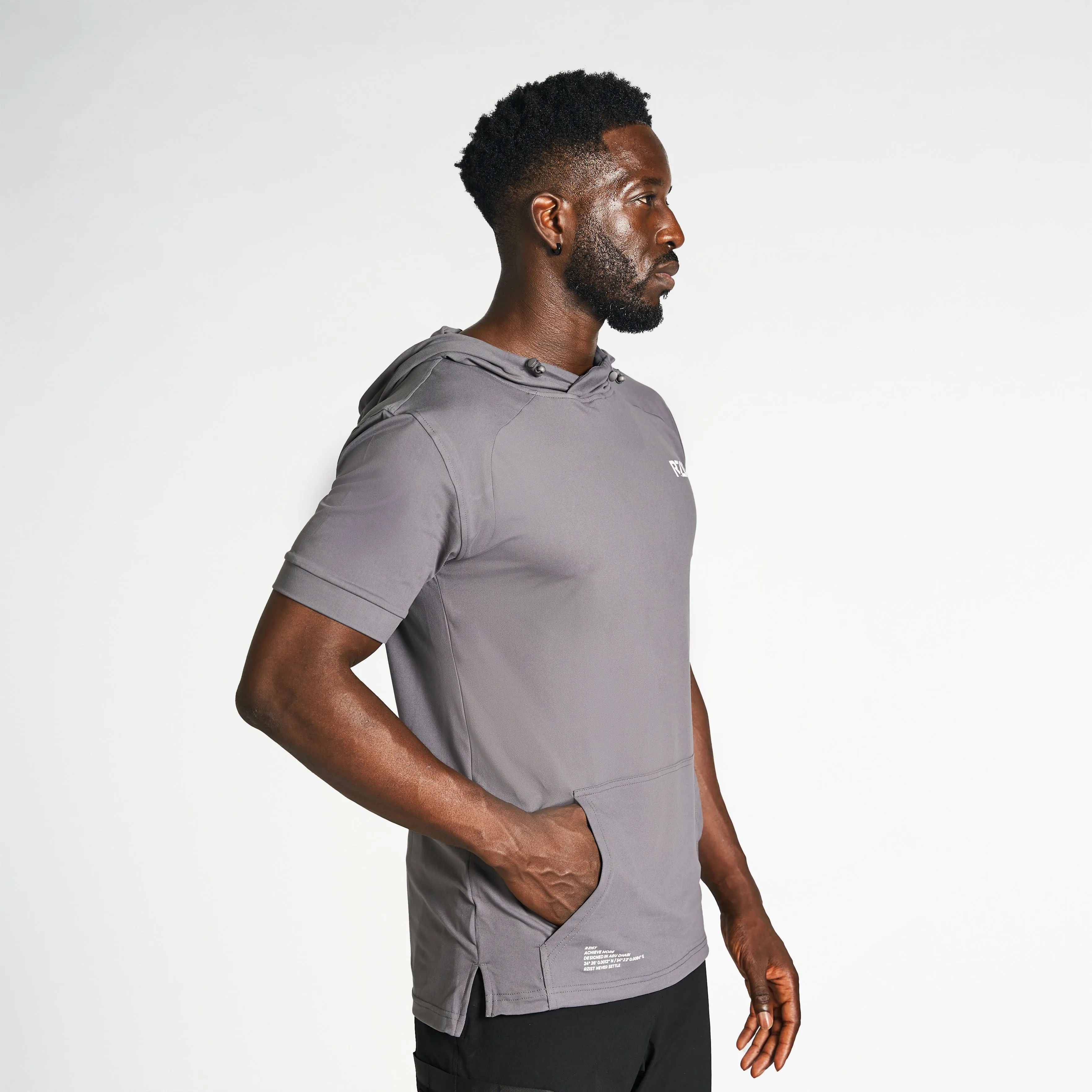 Streetwear Fashion Lightweight Short Sleeve Hoodie - Grey