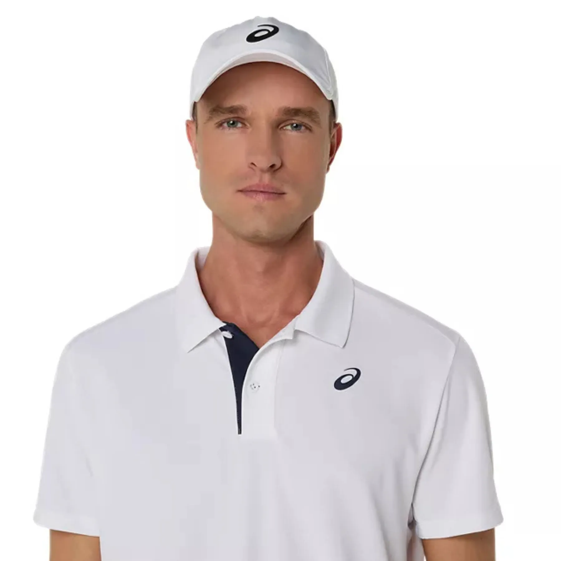 Asics Court Mens Tennis Polo - Brilliant White Soft Jersey Fabric