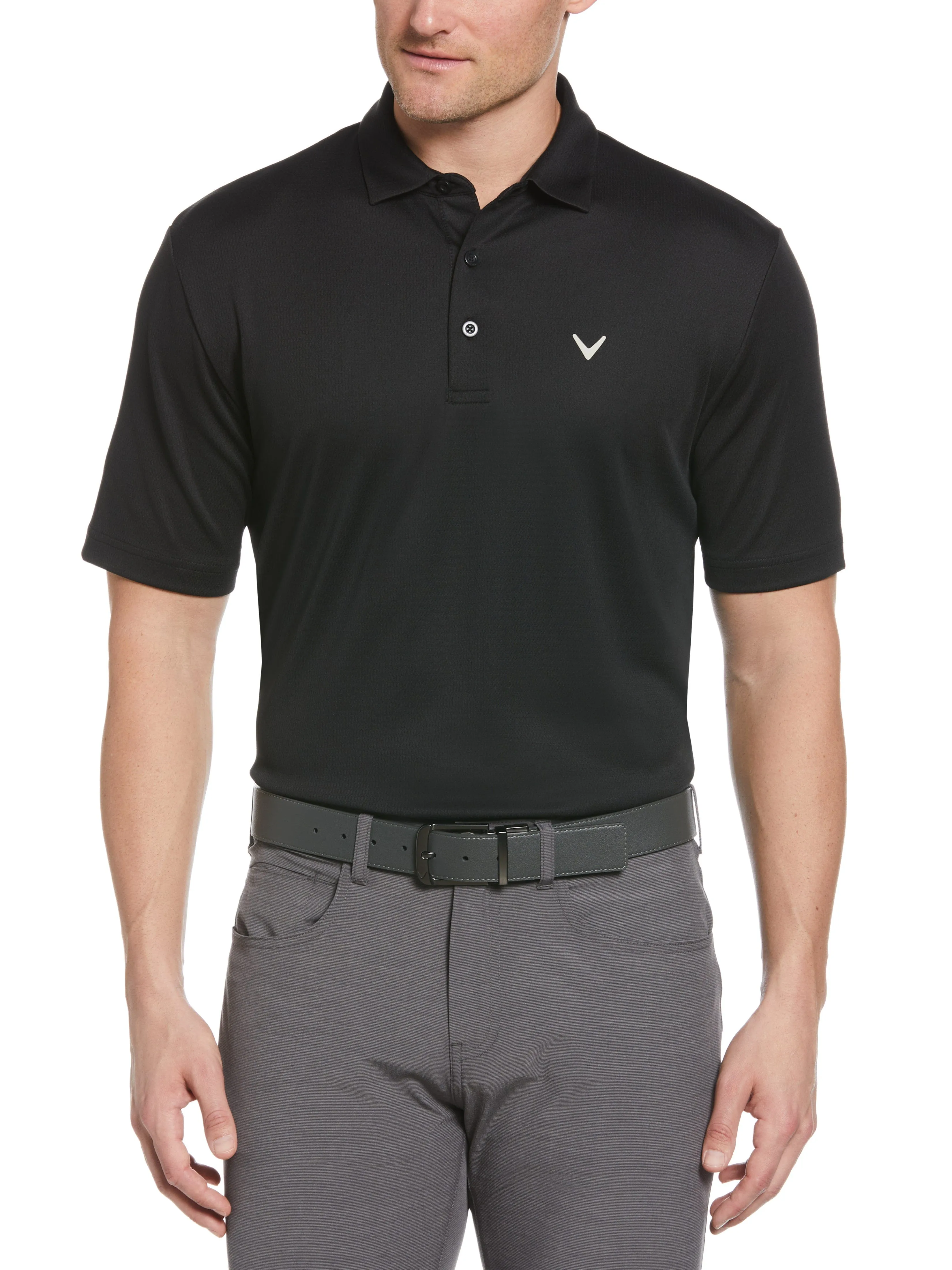 Mens Micro Texture Polo Casual Wear DoubleLayered Fabric