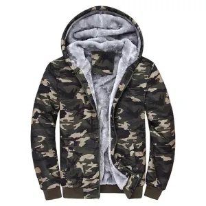 Custom made West Louis? Winter Thick Fleece Camo Hoodie