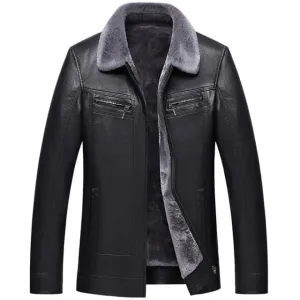 Ethic Core West Louis? Designer Faux Fur Lining Leather Jacket