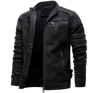 West Louis? Stand Collar Motorcycle Washed Velour Leather Jacket Epic Glow NonRestrictiveFit