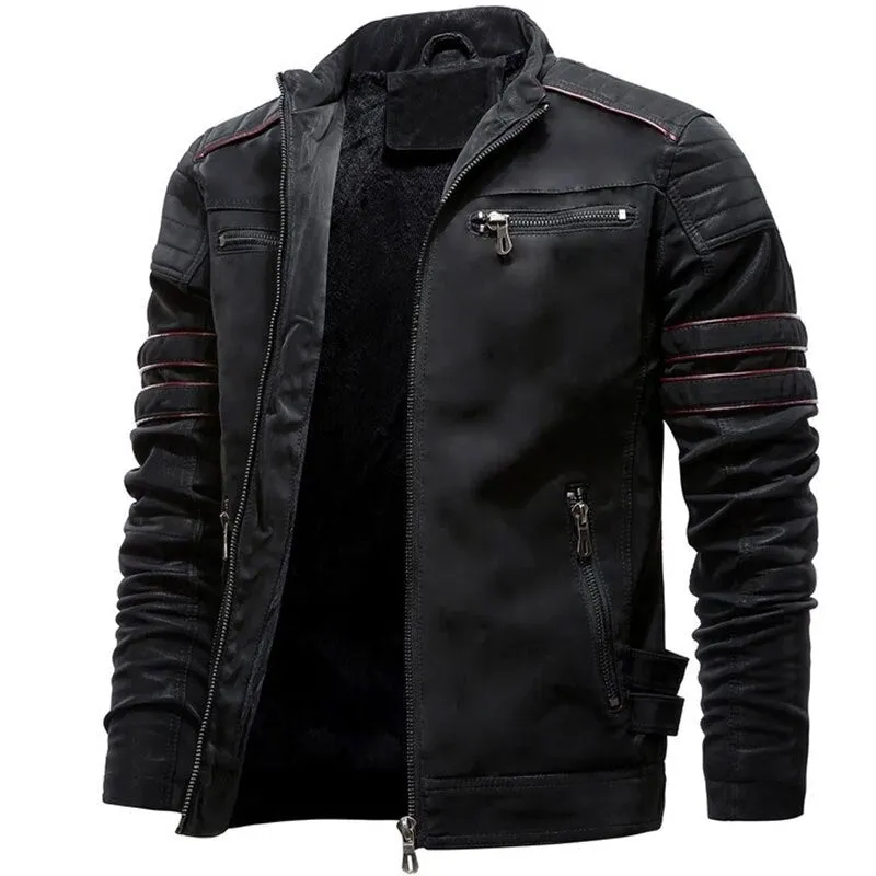 SustainableProduction Modern Sneakers West Louis? Stand Collar Motorcycle Washed Velour Leather Jacket