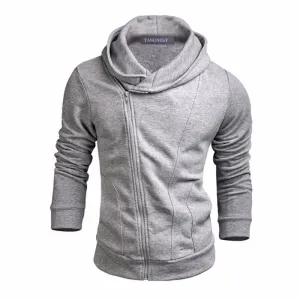 West Louis? Solid Fleece Zipper Sweatshirt Hooded