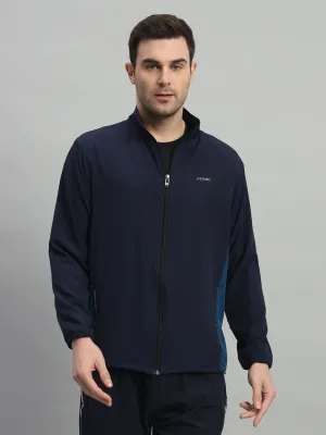Two-Tone Sports Jacket - Navy Blue & Airforce Hike Fit Summer Air