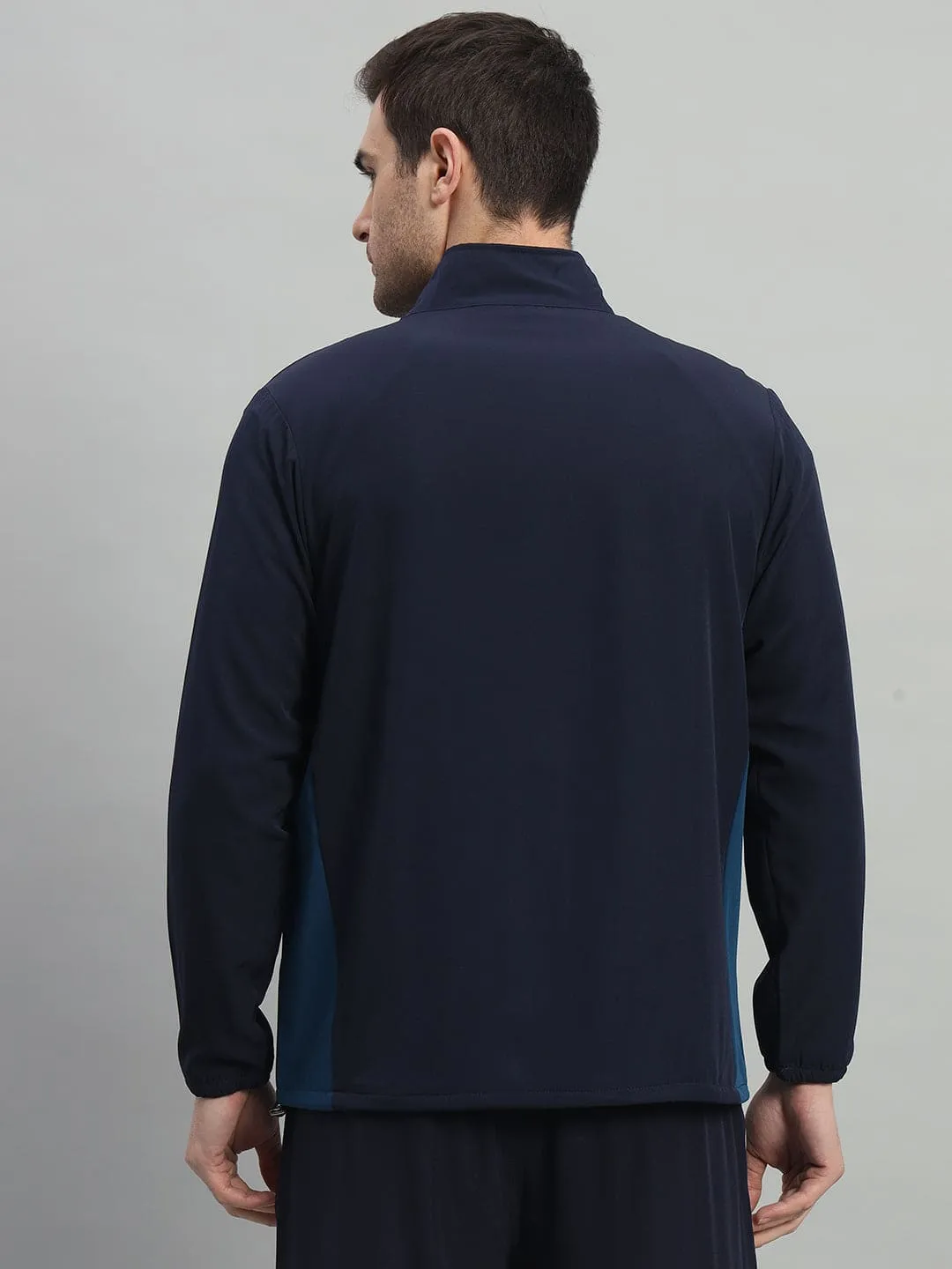 Two-Tone Sports Jacket - Navy Blue & Airforce Tagless Labeling