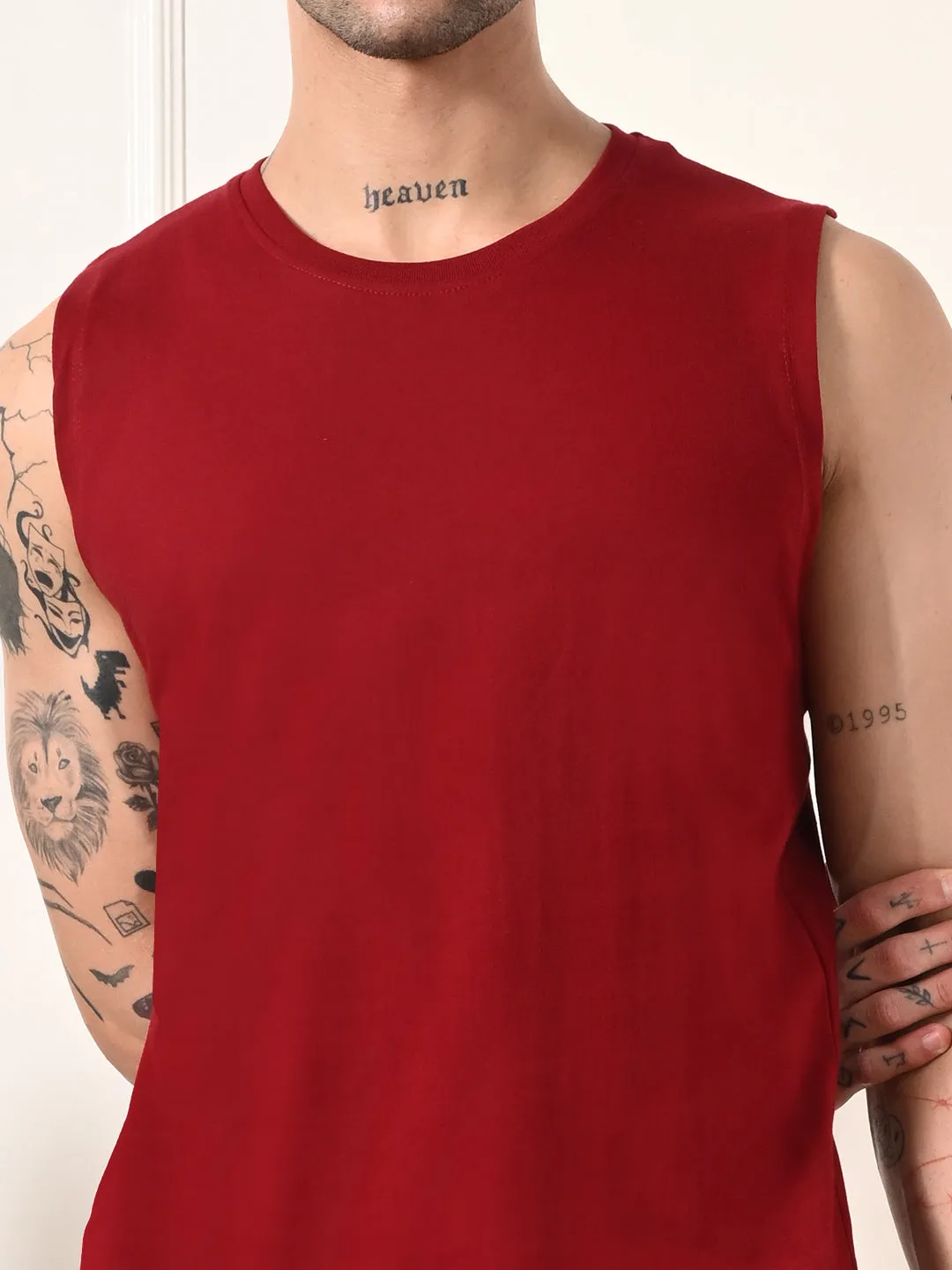 Smart Skirt Easy-Wear Solid Maroon Cotton Sando