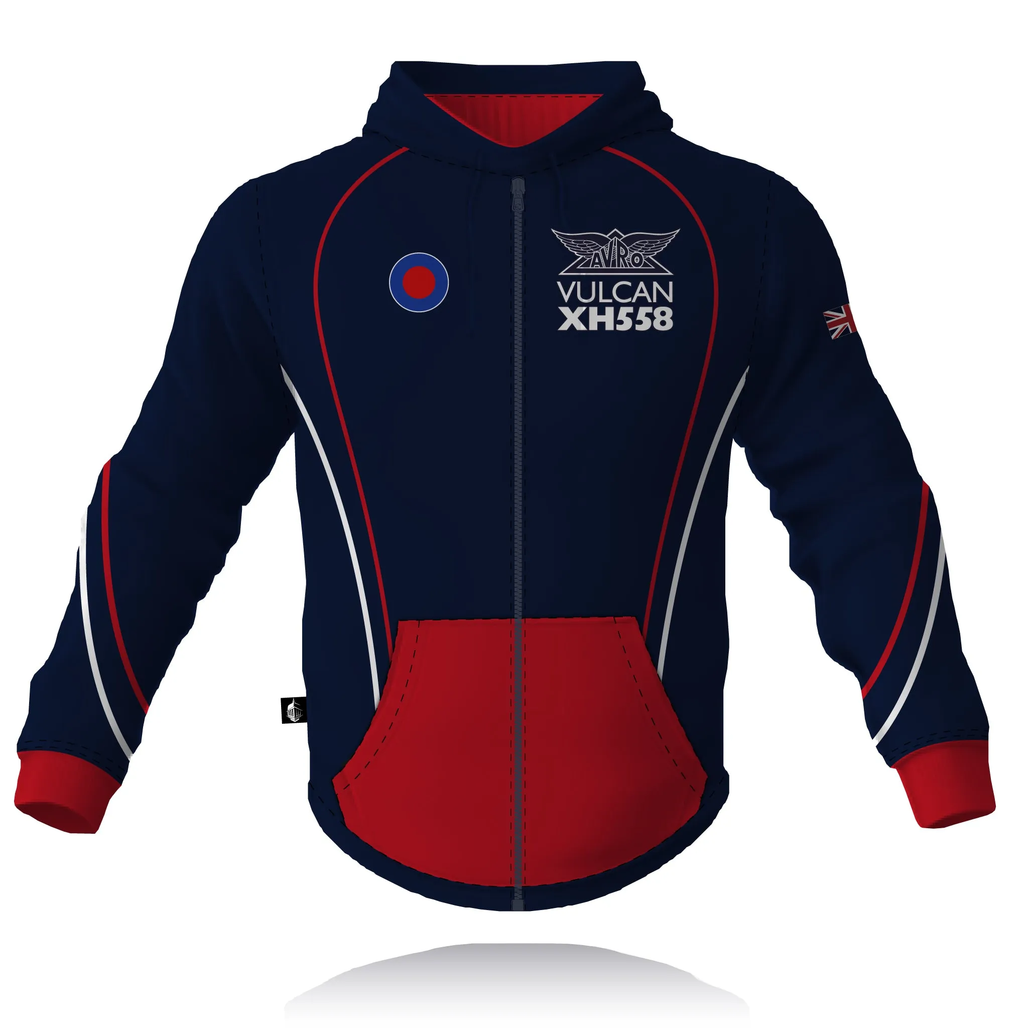 product shiny sparkle Vulcan to the Sky (Avro Vulcan XH558) - Full Zip Embroidered Hoodie