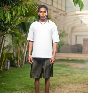 Oversized Linen Shorts - Olive Green Classic Appeal