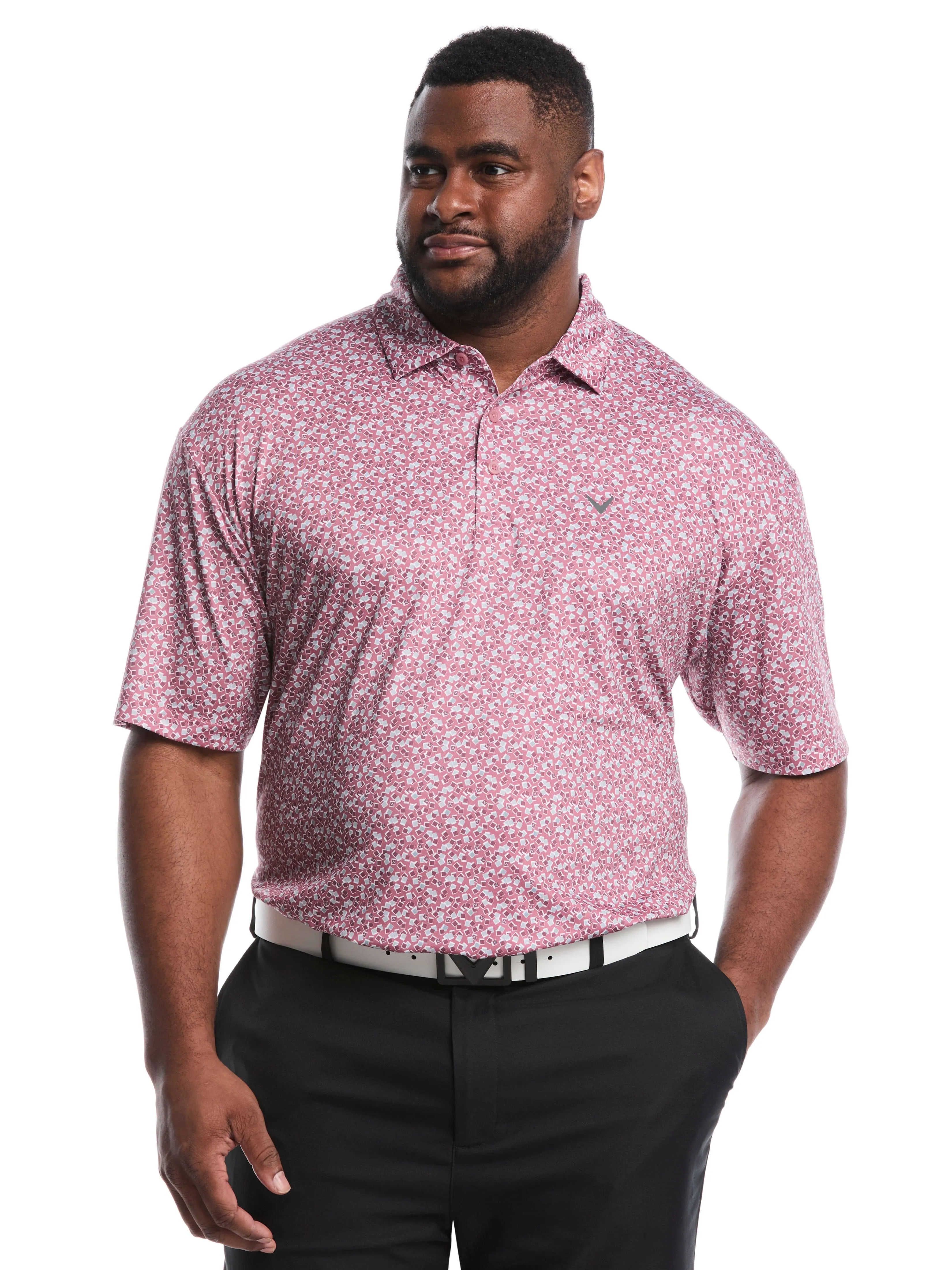 Quick Dry Design Big & Tall Polaroid Confetti Print Polo