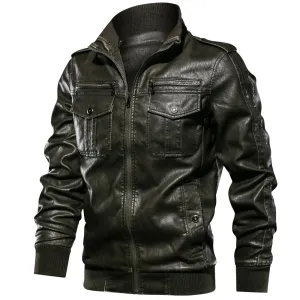 Weather Guard Beach Ease West Louis? Military Style Leather Jacket